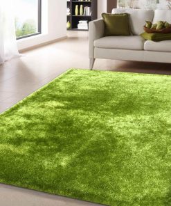 "Fuzzy Shaggy" Hand Tufted Area Rug, Lime