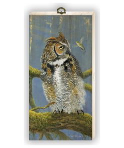 "Fearless Owl and Hummingbird" Cutting Board, 6"X12"