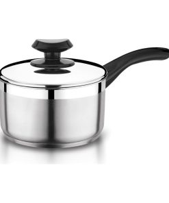 YBM Home Classic Stainless Steel Induction Sauce Pot with Lid, Silver, 1 Quart