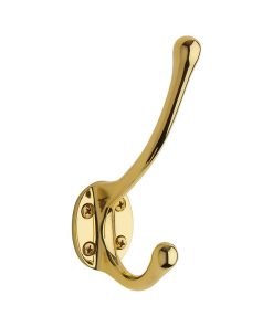 0742031 Costume Hook, Unlacquered Brass