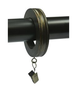 1 3/4" Banded Designer Curtain Rings, Burnt Gold, Set of 14