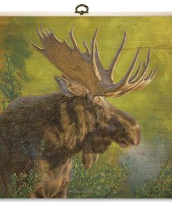 "Crisp Fall Morning Moose" Cutting Board, 12"X12"