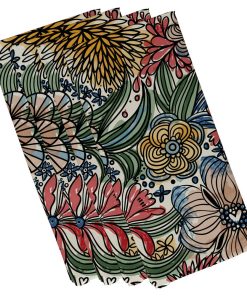 Zentangle Floral Print Napkin, Set of 4, Red