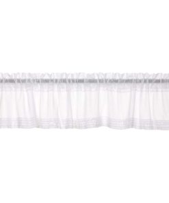 VHC Brand White Ruffled Sheer 16 x 90 Valance 8611