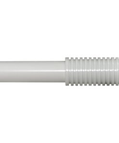 Zinc Cast Skyline Curtain 3/4" Rod, Glossy White, 84"-120"
