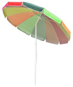 Yescom 7ft Rainbow Beach Umbrella Sunshade with Tilt Sand Anchor UV Outdoor