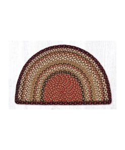 Earth Rugs SC-319 Burgundy / Mustard / Ivory Small Rug Slice 18" x 29"