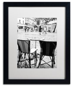 "Paris Cafe for 2" Framed Art by Yale Gurney, Black, White, 16"x20"