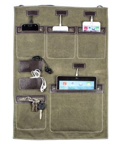 "Wally" Hanging Wall Organizer for Electronics, Olive, Without Power Strip
