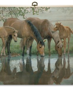 "Sweet Spring Horses" Cutting Board, 12"X12"