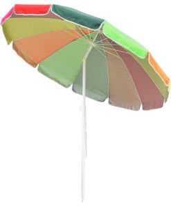Yescom 8ft Rainbow Beach Umbrella Sunshade with Tilt Sand Anchor UV Outdoor