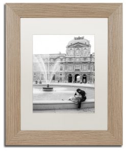 "Paris Kiss" Framed Art by Yale Gurney, Birch, White, 11"x14"