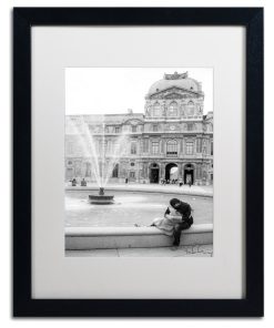 "Paris Kiss" Framed Art by Yale Gurney, Black, White, 16"x20"