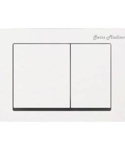 Wall Mount Dual Flush Actuator plate With Square Push Buttons, White