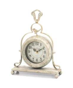 Zingz & Thingz Vintage Glass Tabletop Clock in Cream
