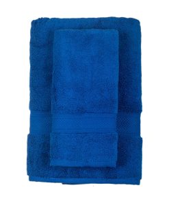 Zero Twist 3 Piece 100% Cotton Towel Set, Dark Blue