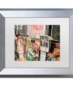"Paris Deux - Magazine Rack" Art by Yale Gurney, Silver, White, 11"x14"