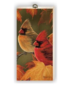 "Maple Leaves and Cardinals" Cutting Board, 6"x12"