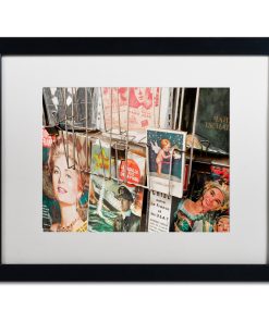 "Paris Deux - Magazine Rack" Art by Yale Gurney, Black, White, 16"x20"