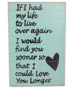 "If I Had My Life to Live" Wall Sign, 23"x15"