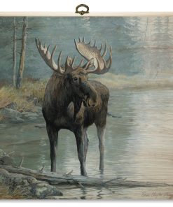 "Quiet Water Moose" Cutting Board, 12"x12"