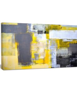 "Grey and Yellow Blur Abstract" Abstract Canvas Print, 32"x16"