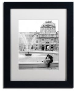 "Paris Kiss" Framed Art by Yale Gurney, Black, White, 11"x14"