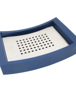 Zojila Sonoma Large Stainless Steel Soap Holder and Dish, Blue