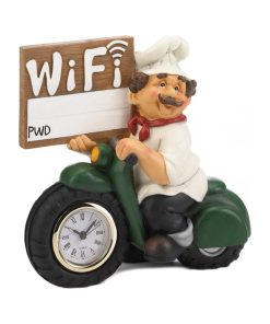 Zingz & Thingz Multicolored Plastic Chef Wifi Sign and Clock