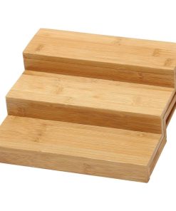 YBM HOME 3-Tier Bamboo Spice Rack Step Shelf Organizer for Cabinet