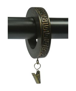 1 3/4" Greek Key Designer Curtain Rings, Burnt Gold, Set of 14