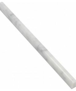 0.63"x12" Carrara Benetton White Pencil Liner Trim Molding, Honed, Set of 5