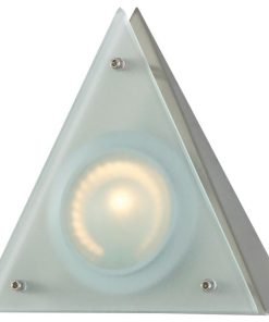 Zee-Puk Wedge With Lamp, Frosted Lens/Stainless Steel Finish/Triangle Shade