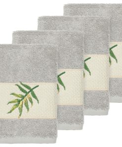 Zoe 4 Piece Embellished Washcloth Set