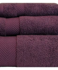 Zero-Twist Cotton 3-Piece Bath Towel Set, Grape Seed