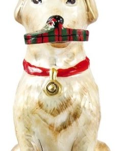 Yellow Lab With Tartan Plaid Slipper Ornament