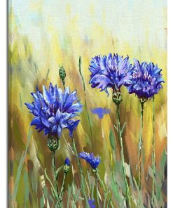 "Cornflowers in Full Bloom" Canvas Print, 20"x40"