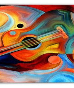 "Music and Rhythm" Abstract Canvas Art Print, 32"x16"