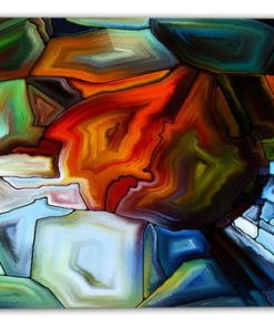 "Abstract Stained Glass Design" Abstract Canvas Print, 32"x16"