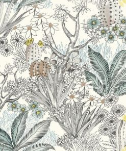 York Wallcoverings ON1611 Flowering Desert Wallpaper Black