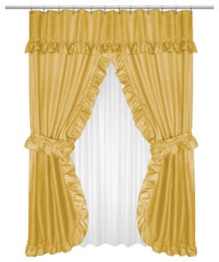 "Lauren" Double Swag Shower Curtain, Gold