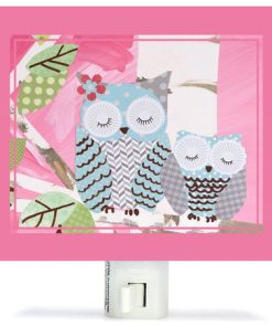 "Birch Tree Fairies, Owl Friends" Canvas Art Night Light by Winborg Sisters