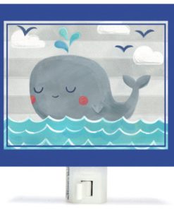 "Let's Set Sail, Whale" Canvas Art Night Light by Anne Bollman
