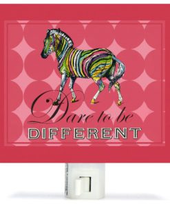 "Dare to Be Different, Zebra" Canvas Art Night Light by Shelly Kennedy