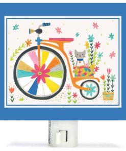 "Kitty Bicycle" Canvas Night Light by Irene Chan