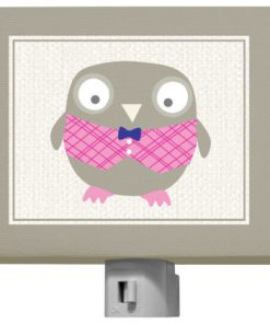"Happy Owl" Canvas Wall Art by Vicky Barone, Pink and Navy