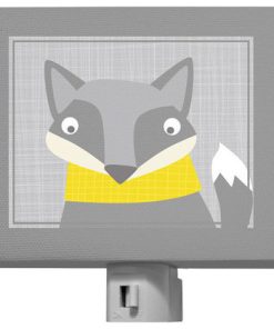 "Happy Fox" Canvas Wall Art by Vicky Barone, Gray and Yellow