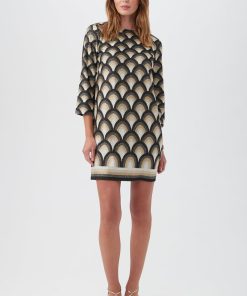 YUI METALLIC KNIT SHIFT DRESS